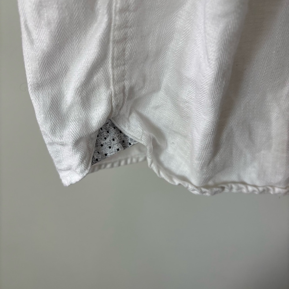 Ted Baker White Linen & Cotton Button Down Shirt Size 5/XL - Picture 5 of 11